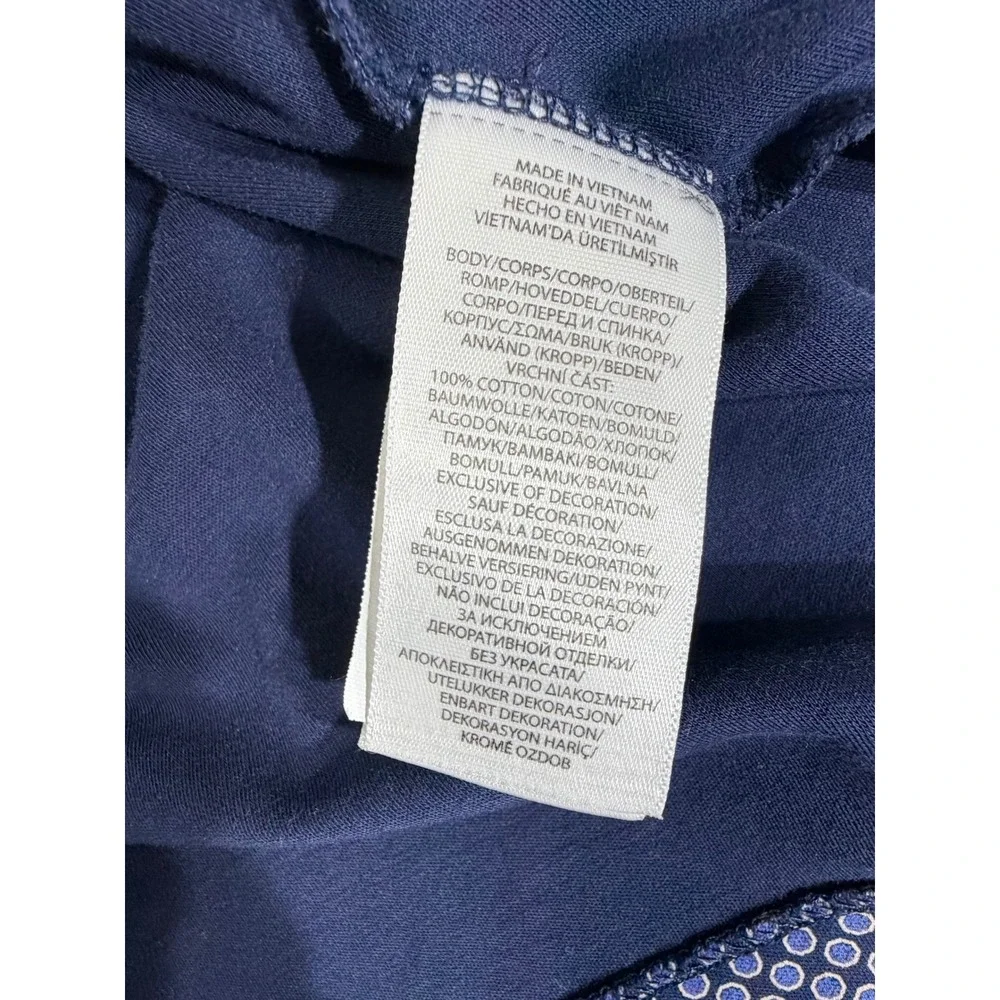 Polo Ralph Lauren Polo Shirt 3XB Blue Geometric Circle Print Cotton FLAW READ